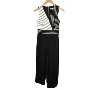 Calvin Klein Women’s Jump Suit Pants Career Sleeveless Black White ￼Size 2p
